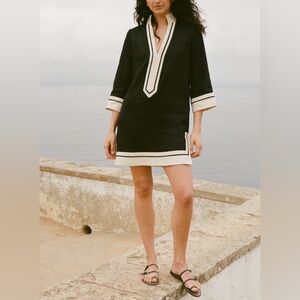 Tuckernuck Black and Cream Mini Dress